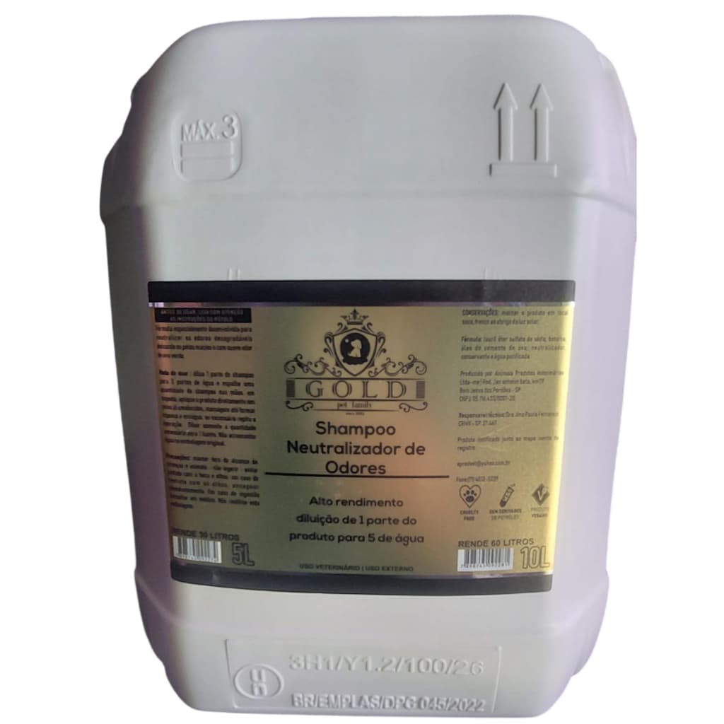 Shampoo Neutralizador de Odores GOLD Pet Family 1:5 Cães e Gatos Banho e Tosa
