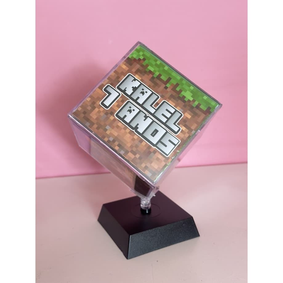 cubo com led Minecraft - lembrancinha personalizada