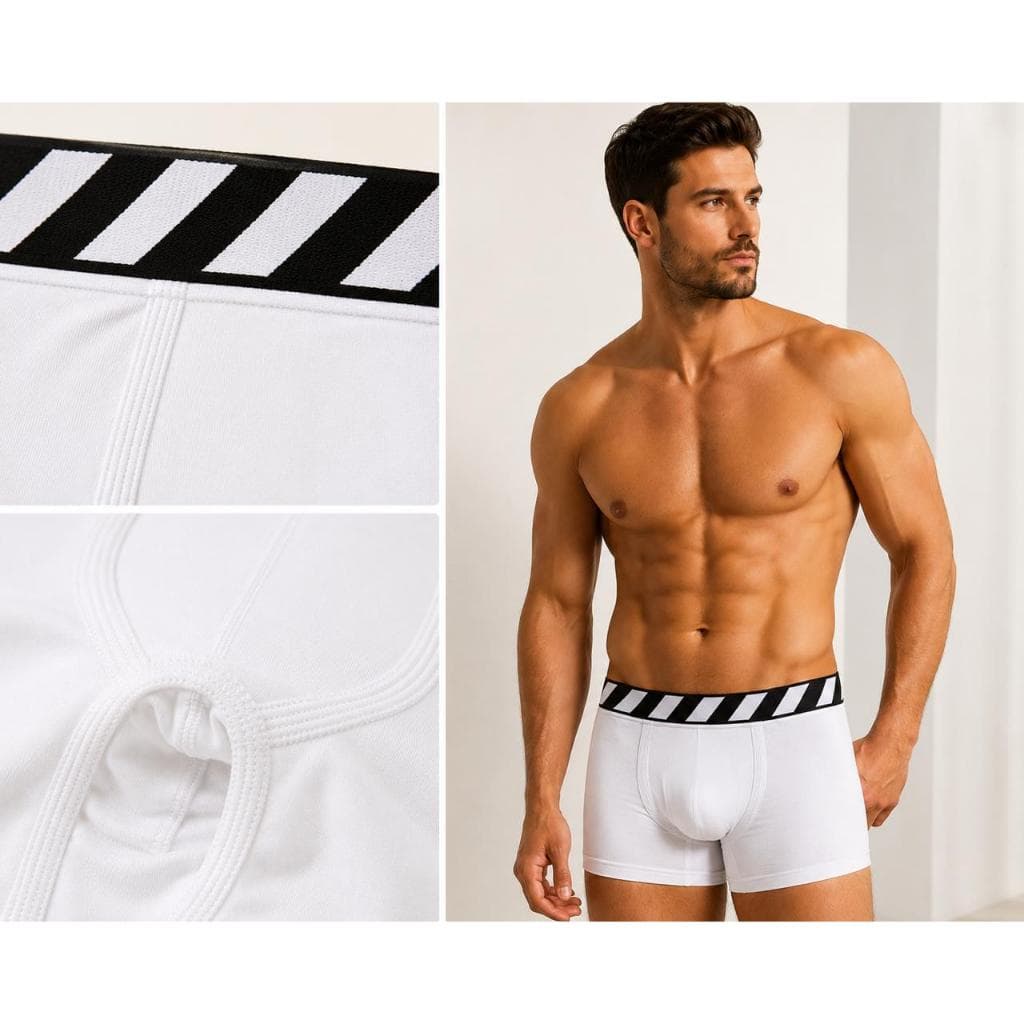 Cueca Boxer Masculina Premium Algodão Respirável Costura Reforçada Kit 6 PEÇAS