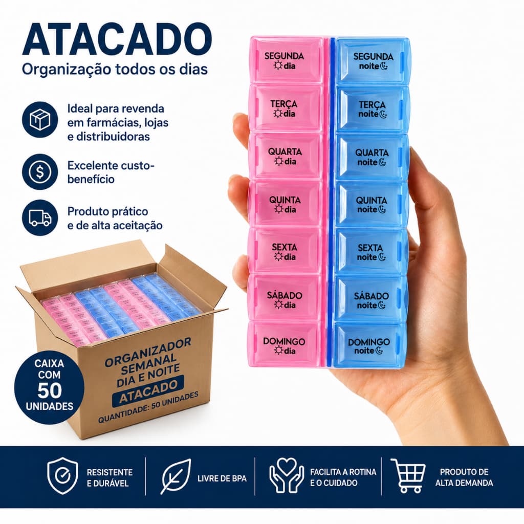 Atacado Porta Organizador De Comprimido 14 Dias Caixinha De Remédios Manhã E Noite