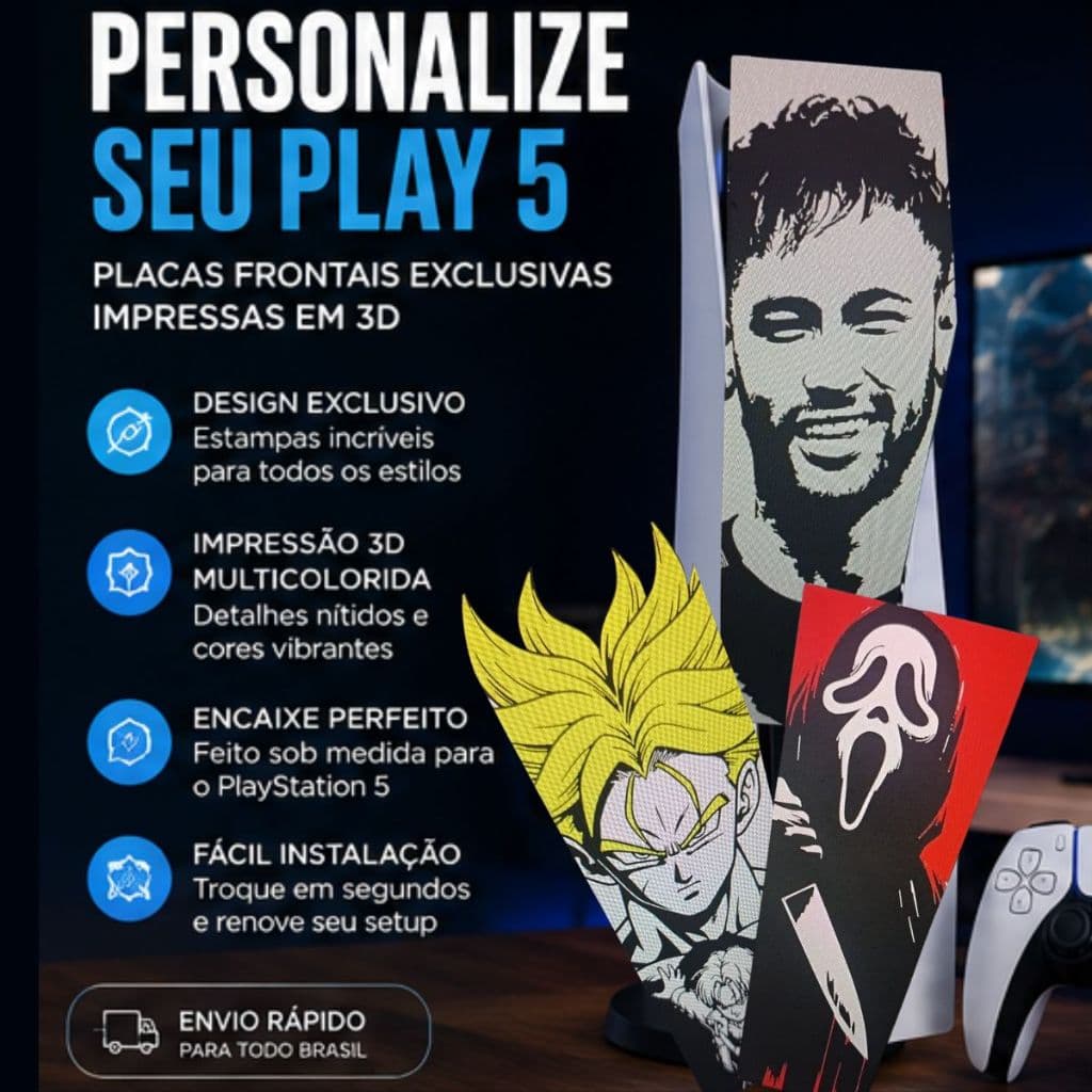 Placas Frontais do PS5 | e adaptador para ps5 pro, Painéis Decorativos Impressos em 3D