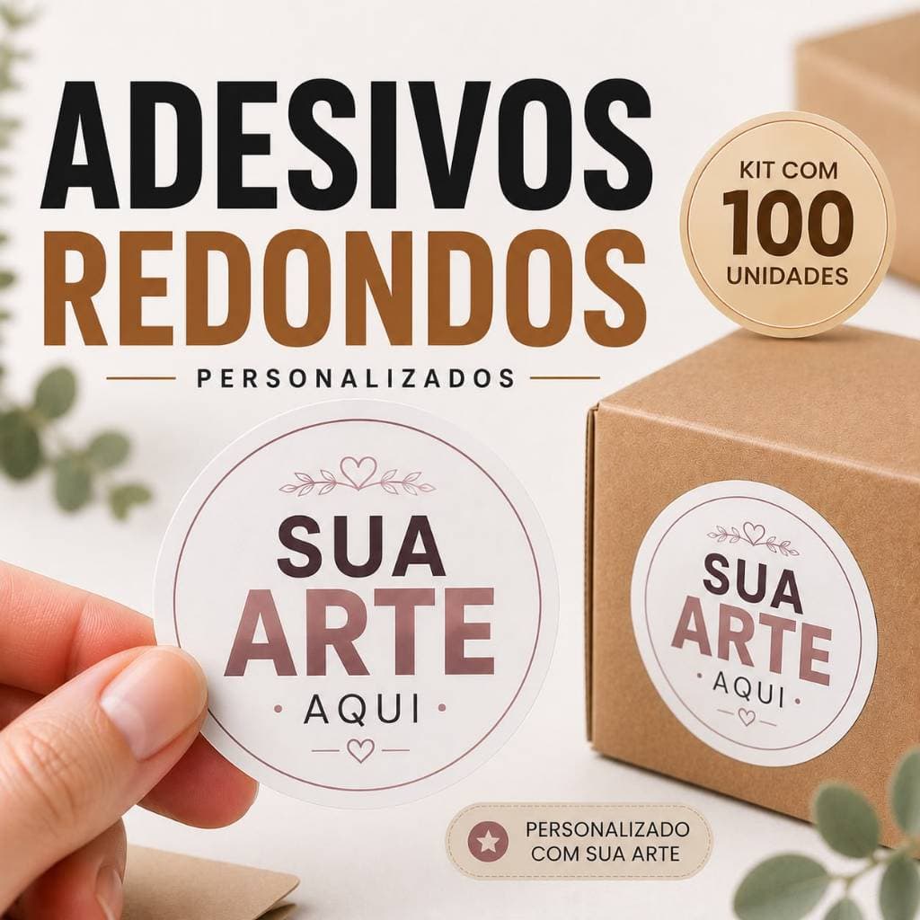 100 Adesivos Personalizados Vinil Prova D'Água Etiqueta Adesiva Personalizada