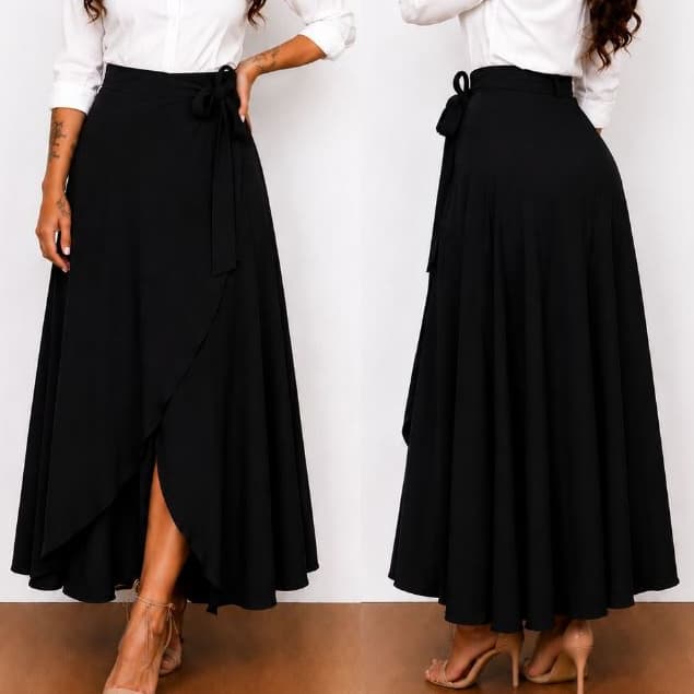 Saia Envelope Lisa Traspassada Logo Feminina De Amarrar Com Forro Interno TENDENCIA ENTREGA RAPIDA