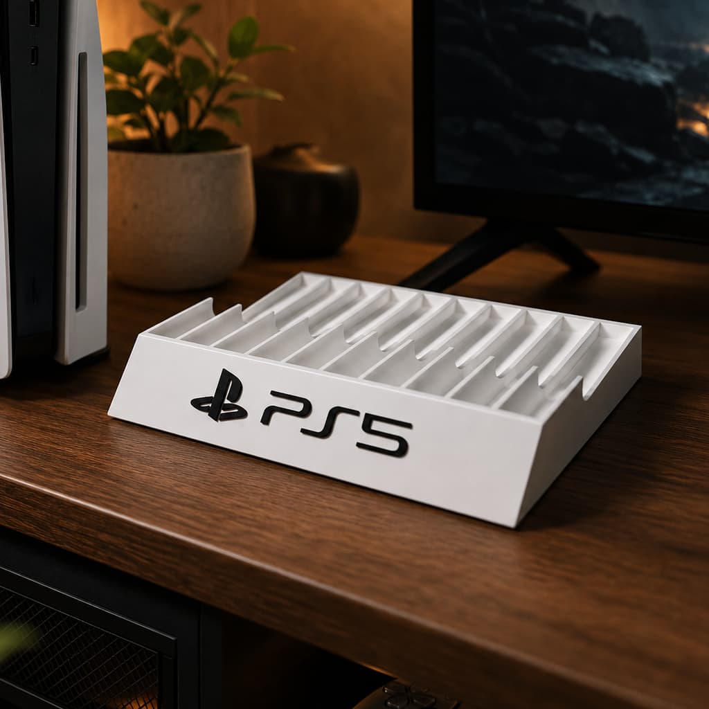Organizador Suporte Para 10 Jogos PS5 Porta CDs Games PS5 Suporte 3D Premium