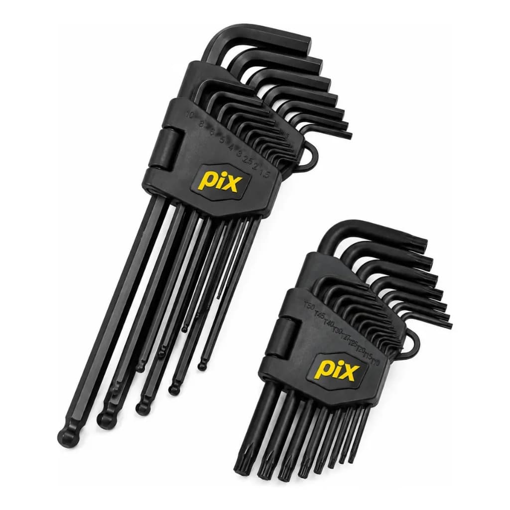 Kit Jogo Chave L Allen Hex Torque Bola Extra Longa Torx 18pç