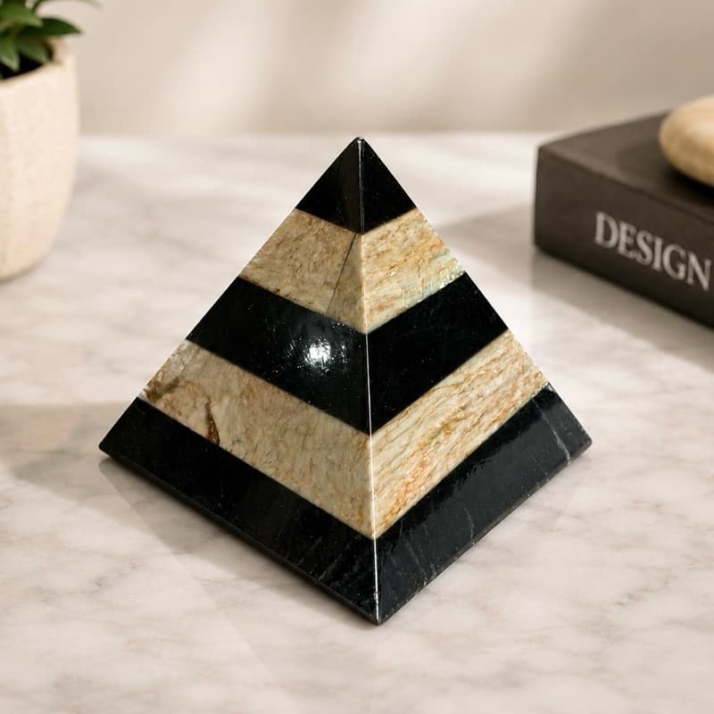 Pirâmide Grande de Pedra Sabão Maciça Exclusiva 12cm Pedra da Sorte