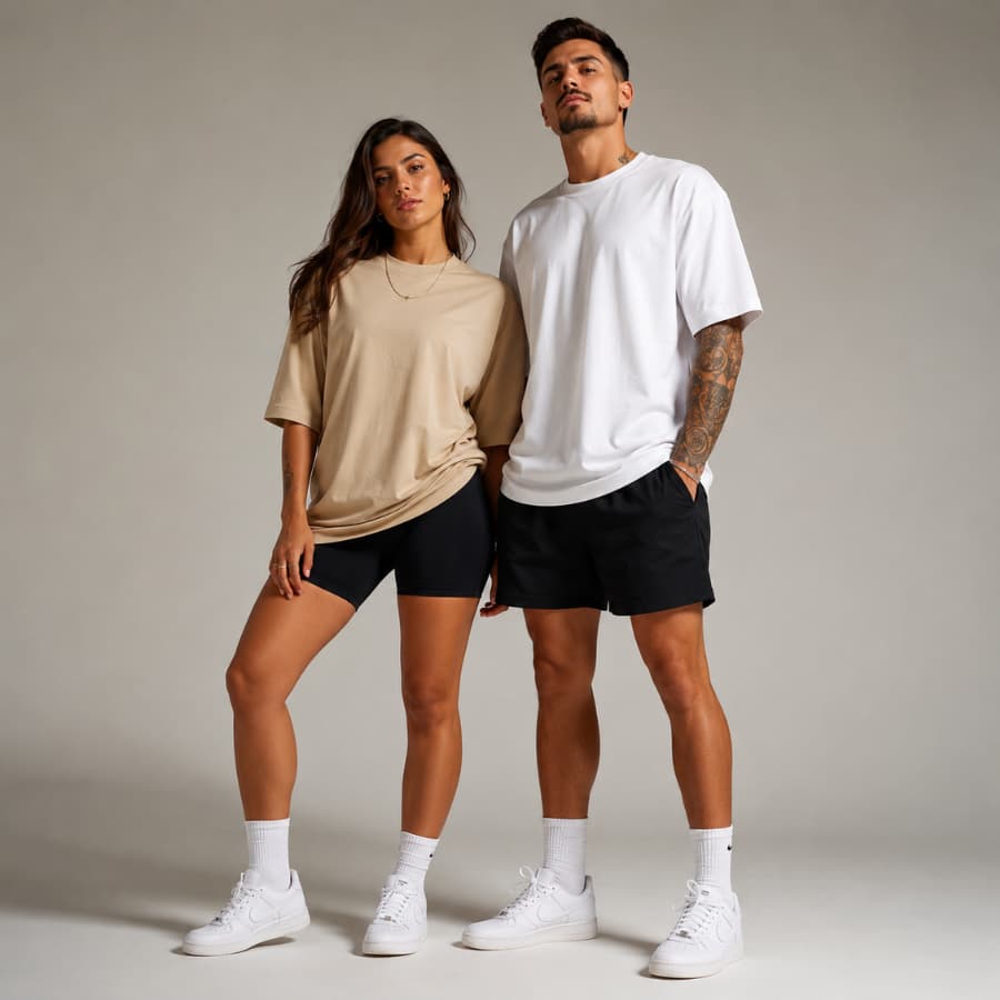 Kit 2 Camiseta Oversized Unissex P ao G4 Plus Size Streetwear 100% Algodão Premium Masculina Feminina