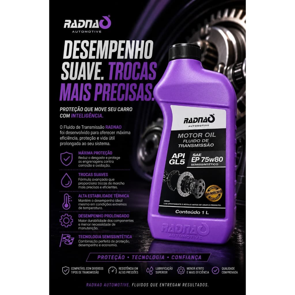 fluido de transmissão semissintético Radnaq Automotive