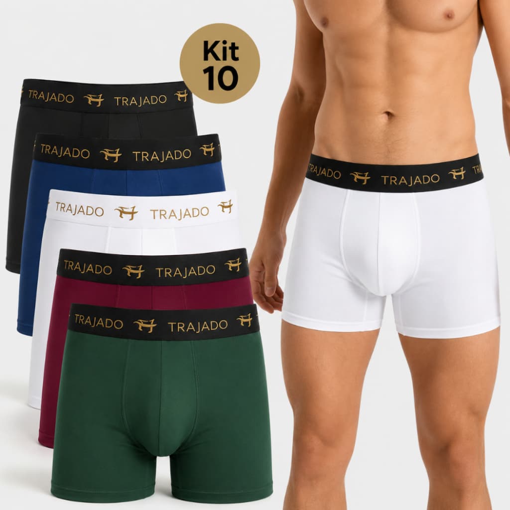 Kit 10 Cuecas Boxer Masculina Costurada Forrada Com Algodão Macio Confortavel e Leve ENVIO IMEDIATO!