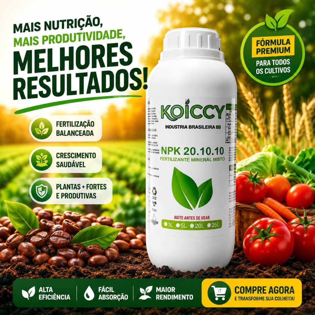 Fertilizante liquido Concentrado 1 LITRO Npk 20.10.10 - Rende 200lts