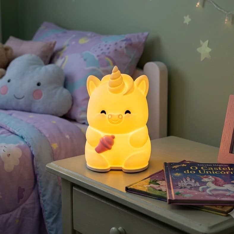 Abajur Unicórnio LED Luminária Decorativa Luz Fria/quente/natural Quarto Infantil Mesa Cabeceira Home Decor Presente