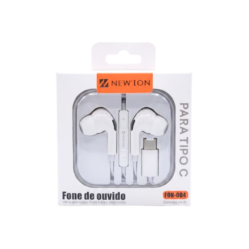 Fone de Ouvido New'Ion FON004 Boa Qualidade de Som Ideal para Musica Chamadas e Videos Original