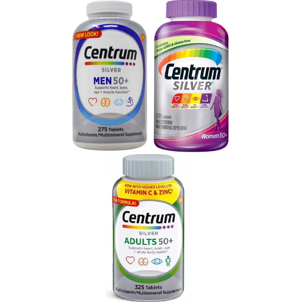Centrum Silver 50+ Men/Women 275 Tabs Centrum Adults 325 Tabs original Importado