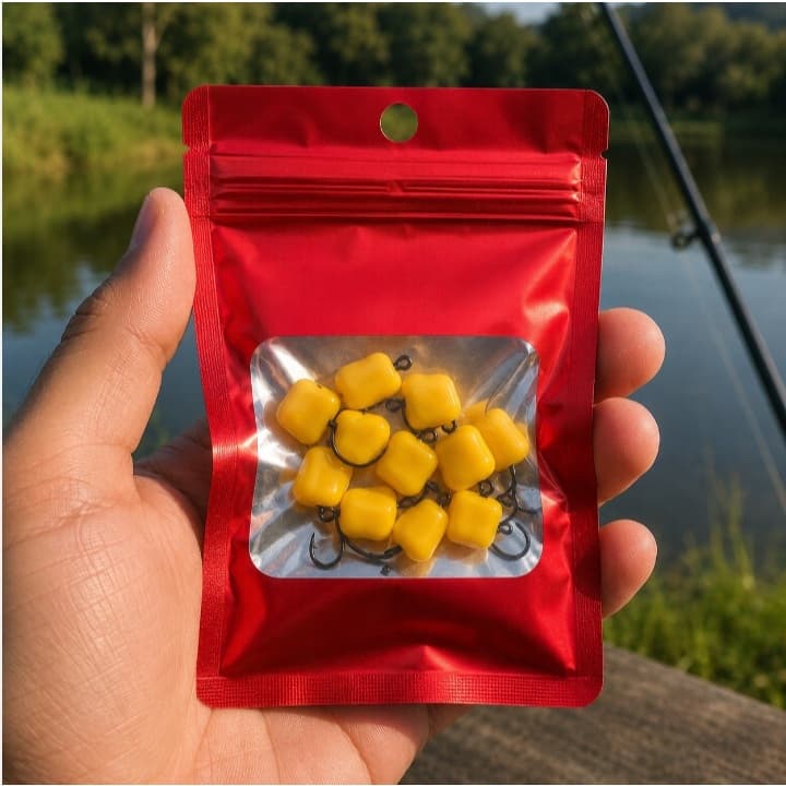 Isca Artificial de Milho Aromatizado com Anzol - Atrai os Peixes com Realismo e Eficiência