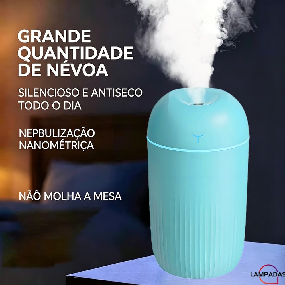 Umidificador Difusor Aromatizador De Ar Purificador Elétrico Ambiente Humificador Com 7 Cores Luz