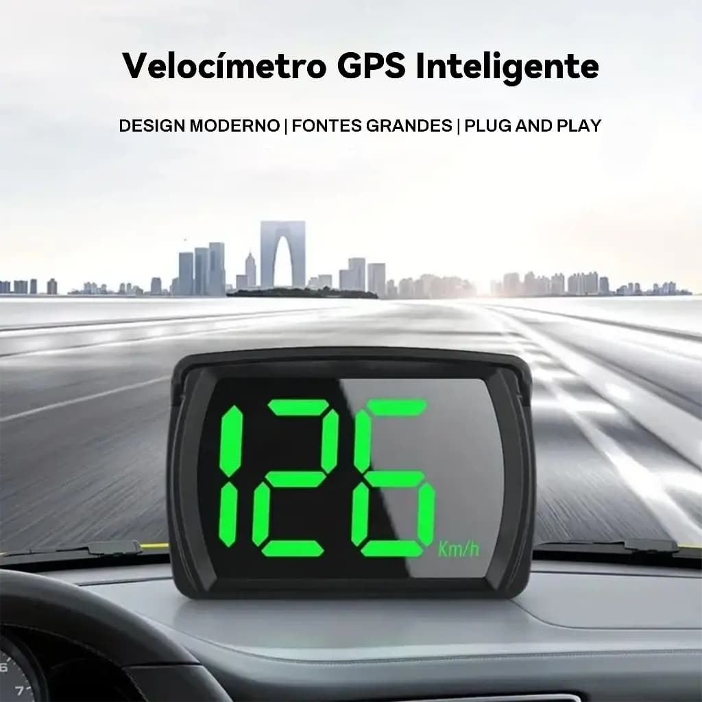 DISPLAY HEAD UP DIGITAL HUD VELOCÍMETRO LED PARA CARRO VELOCIDADE TEMPERATURA RELÓGIO PLUG AND PLAY