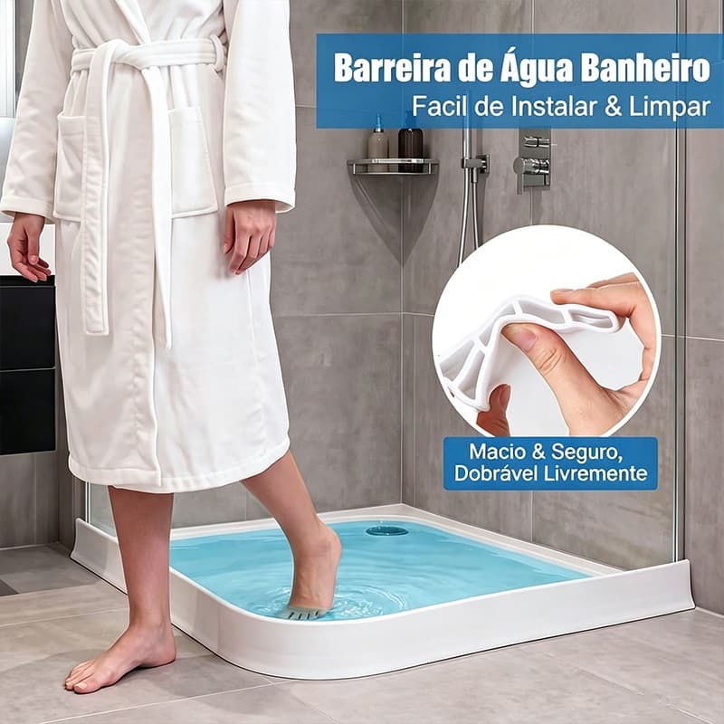 Barreira De Água Silicone 1,5m 3m Vedação Impermeável Banheiro Box Cozinha Pia Área Molhada