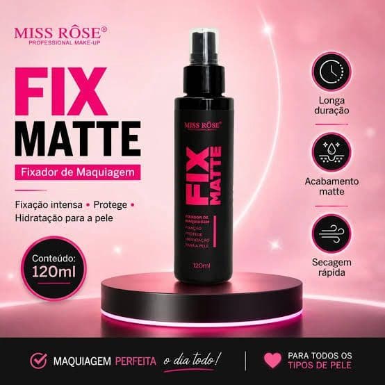 Fixador De Maquiagem Fix Matte Da Miss Rôse