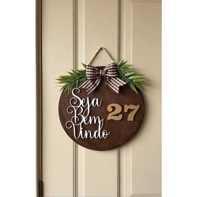 Placa Personalizada Porta Apartamento | Feito à Mão | Harmonia Decor