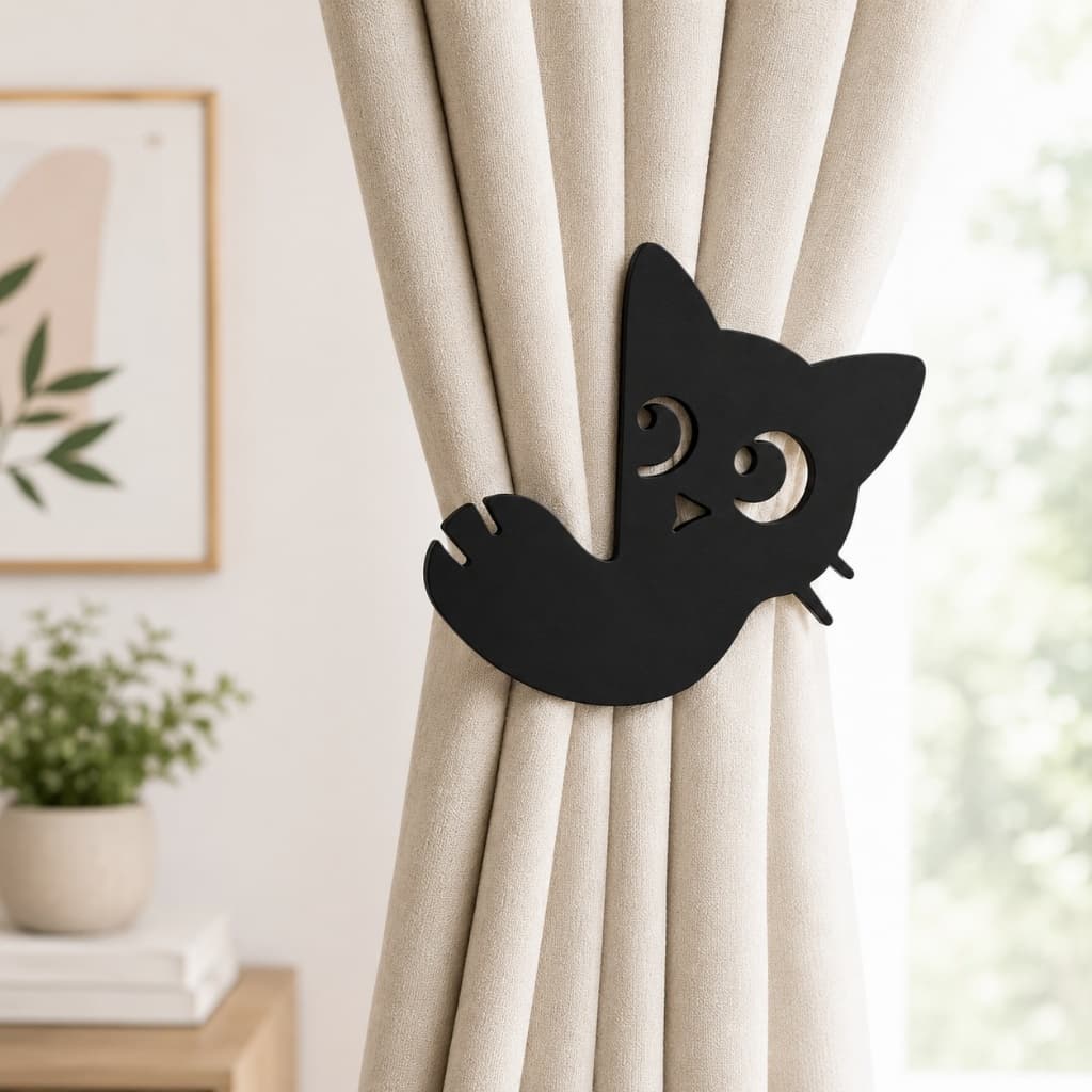 Prendedor de Cortina Gato Decorativo Abraçadeira para Cortinas Acessorios e Decoração
