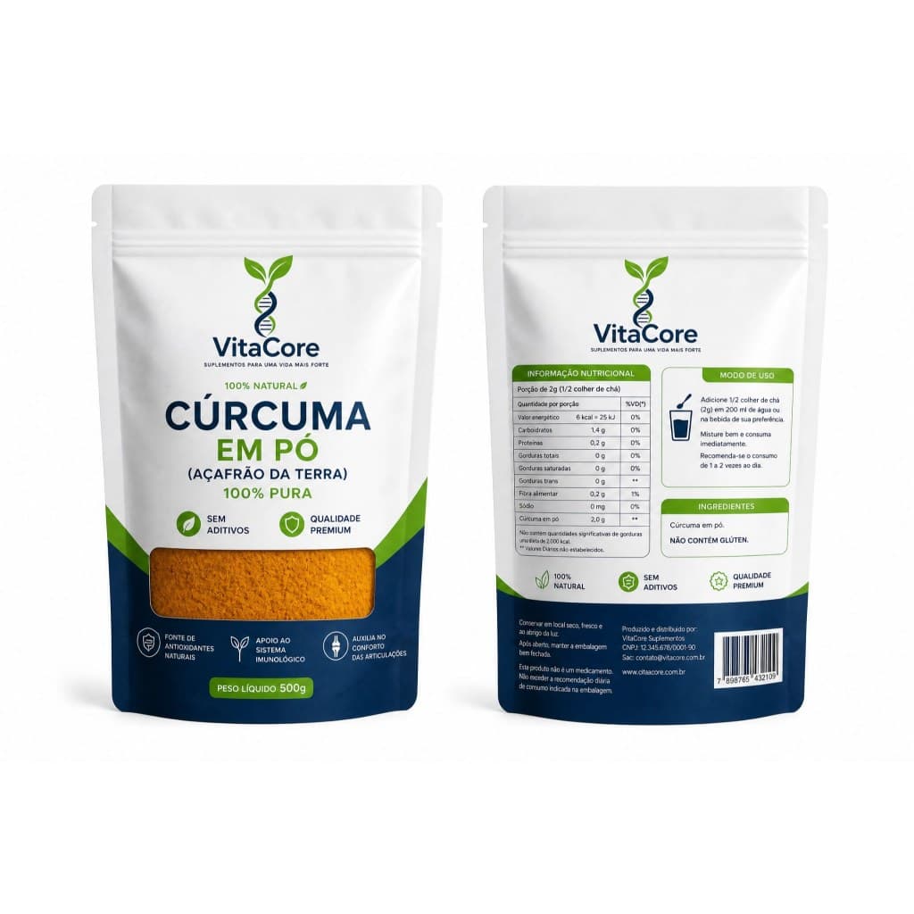 Açafrao Cúrcuma Pó 100% Pura 500g - Premium Envio Rápido
