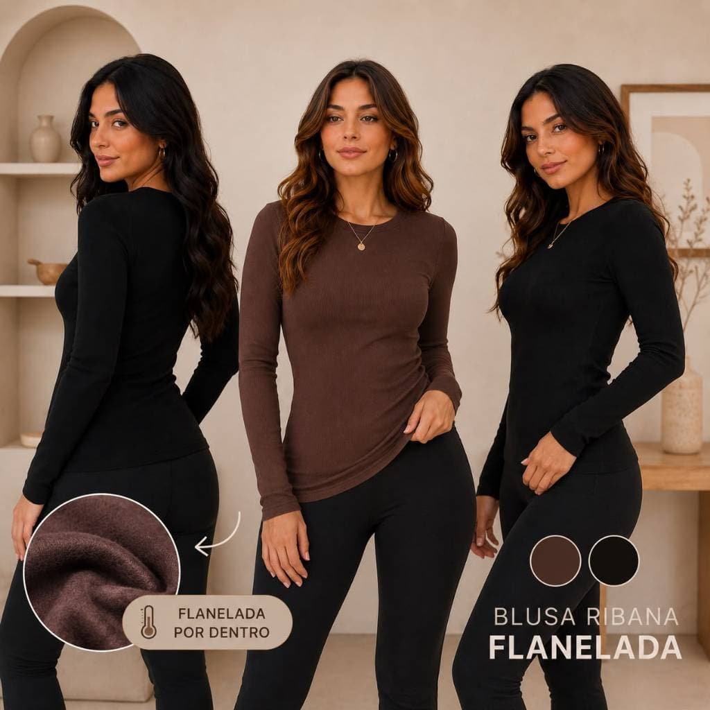 Blusa Térmica Feminina Flanelada Peluciada Segunda Pele Grossa Frio Intenso Inverno