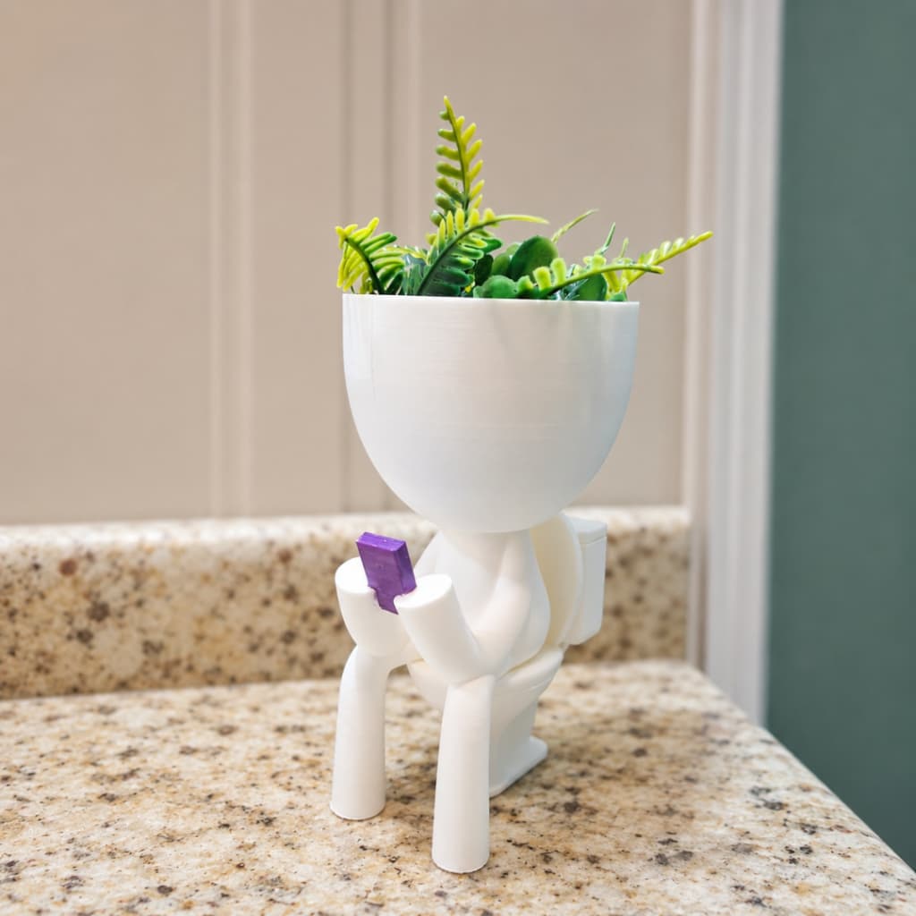 Vaso Decorativo Banheiro Com Plantinha Artificial Inclusa