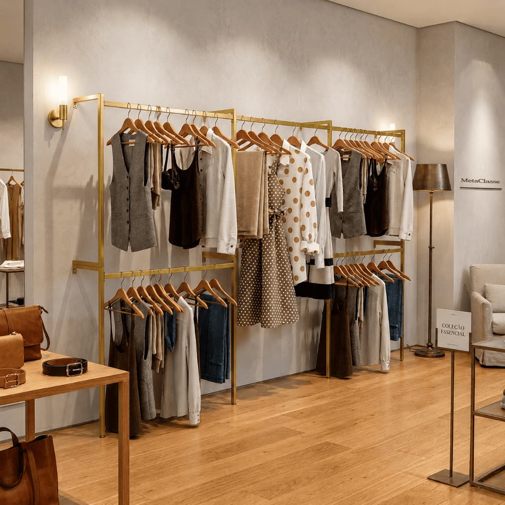Arara para Loja e closet 3M  roupas longas e curtas.