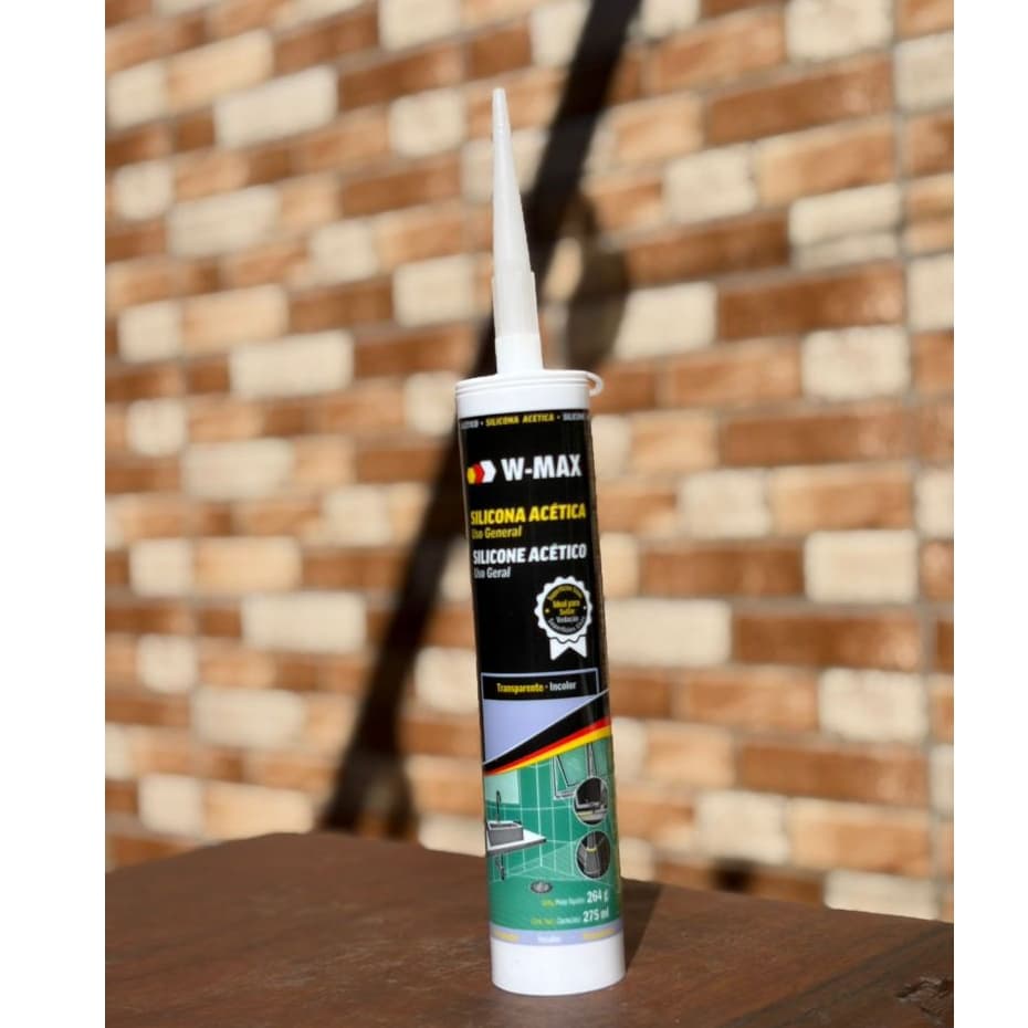 Silicone Acético Uso Geral Incolor W-Max Wurth 275ml Original Vedação Vidros Janelas Banheiros
