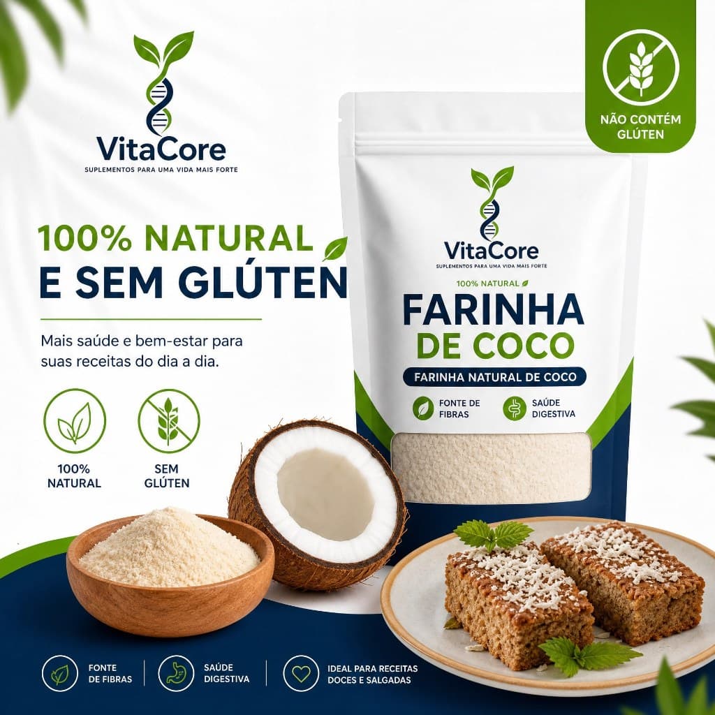 Farinha De Coco Branca 100% Pura - 250g Envio Imediato