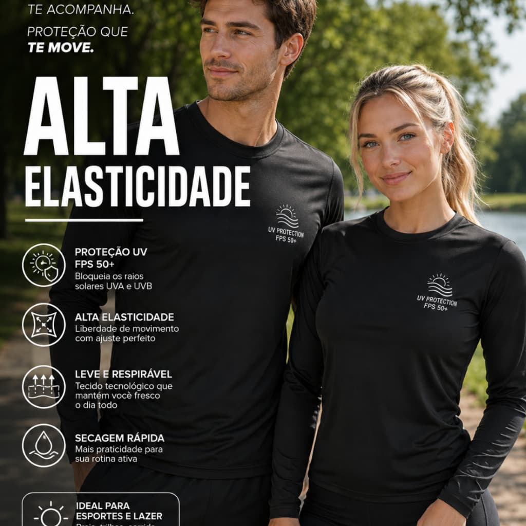 Camisa Camiseta Térmica Uv 50+ Segunda Pele Camiseta Blusa Malha Fria Academia Esportes Manga Longa Unissex