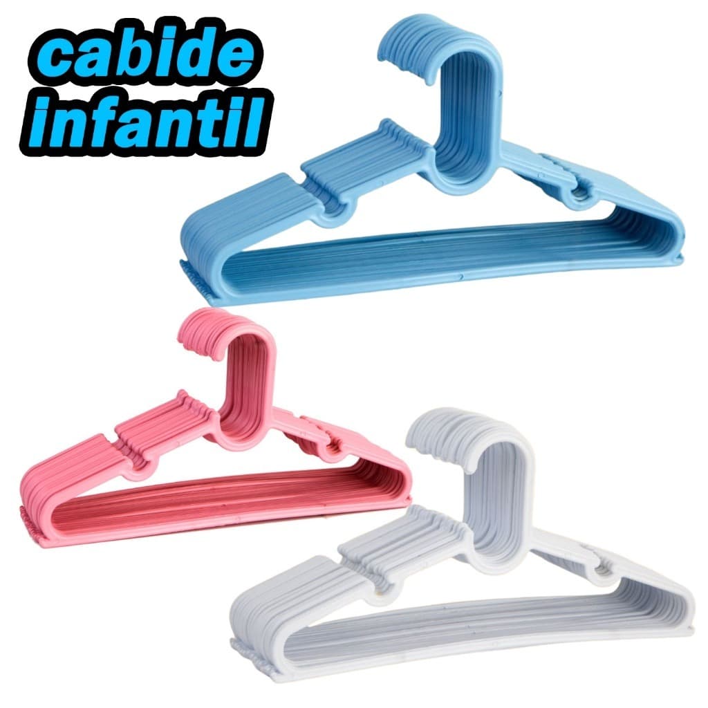 Kit de Cabides Infantis plásticos coloridos 275x120x15mm 3 unidades