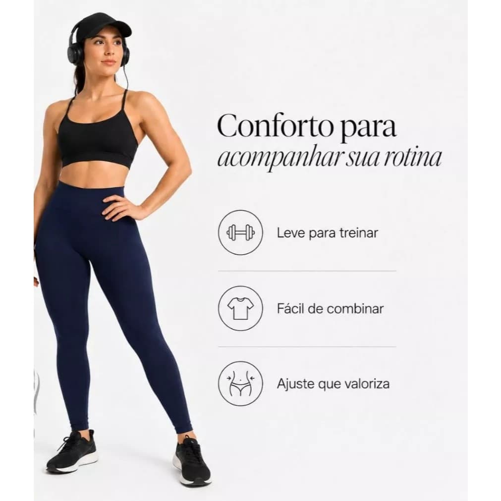 CALÇA LEGGING POLIAMIDA BOLSO CÓS ALTO, ZERO TRANSPARÊNCIA.
