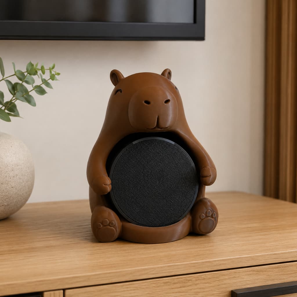Suporte para Alexa Capivarinha - Peça decorativa e funcional para acomodar seu dispositivo com estilo