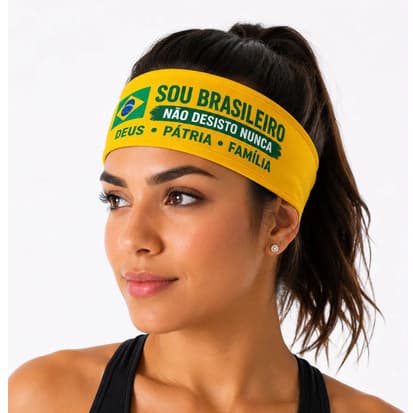 Faixa Testeira Brasil Sou Brasileiro Não Desisto Nunca Patria Amada