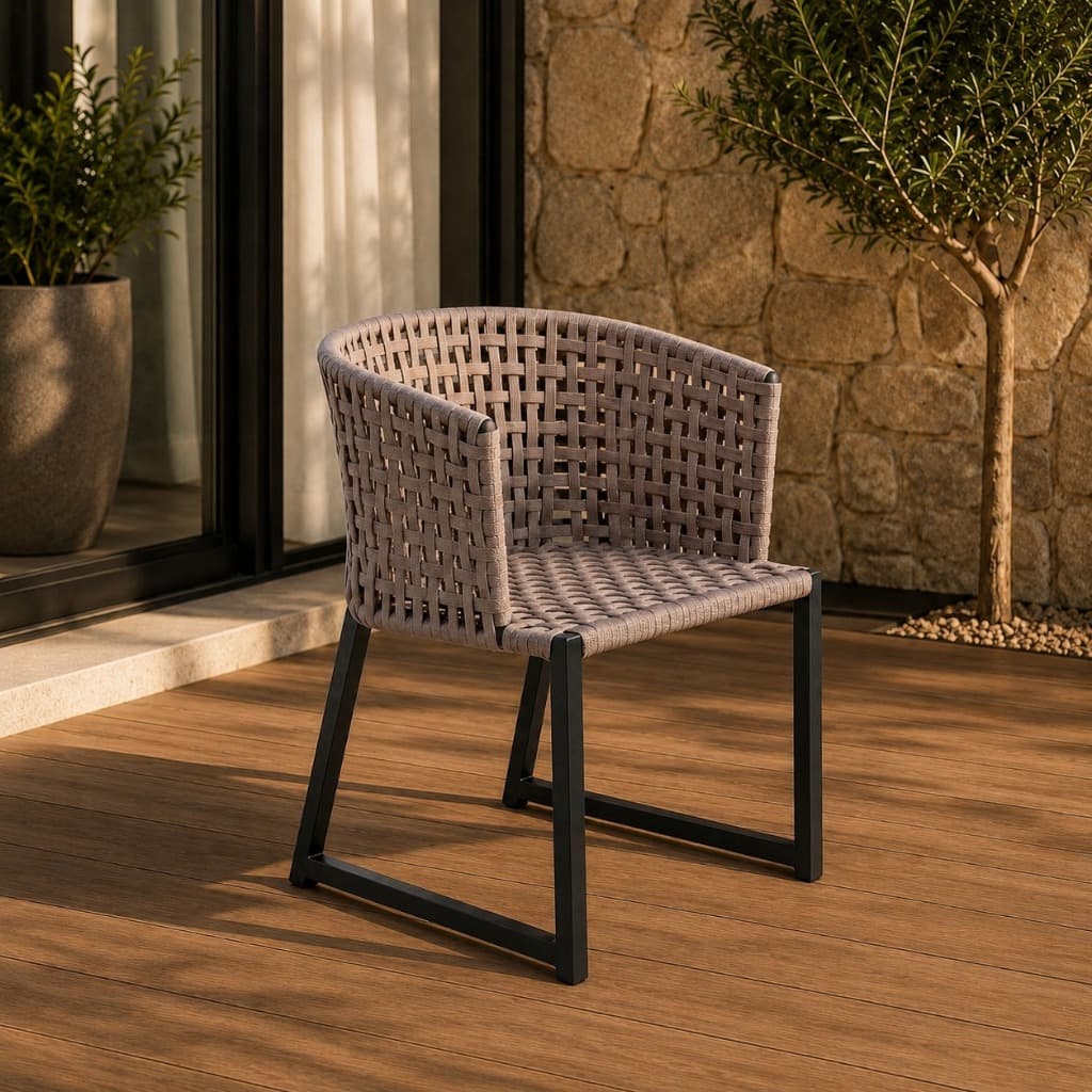 Cadeira de Varanda e Área de Lazer em Corda Náutica Moderna para Jardim e Área Gourmet