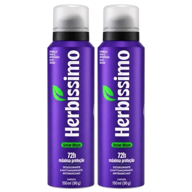 Kit Desodorante Aerossol Herbíssimo Snow Moon 150Ml com 2 unid