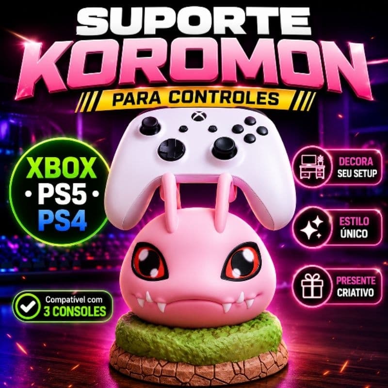 Suporte Koromon Para Controle Universal Xbox PS5 PS4 | Presente Geek Para Setup Gamer