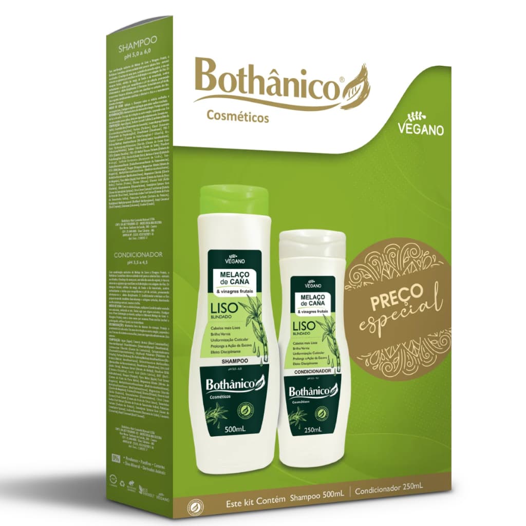 Kit  Shampoo e Cond Melaço de Cana Bothânico Cosméticos