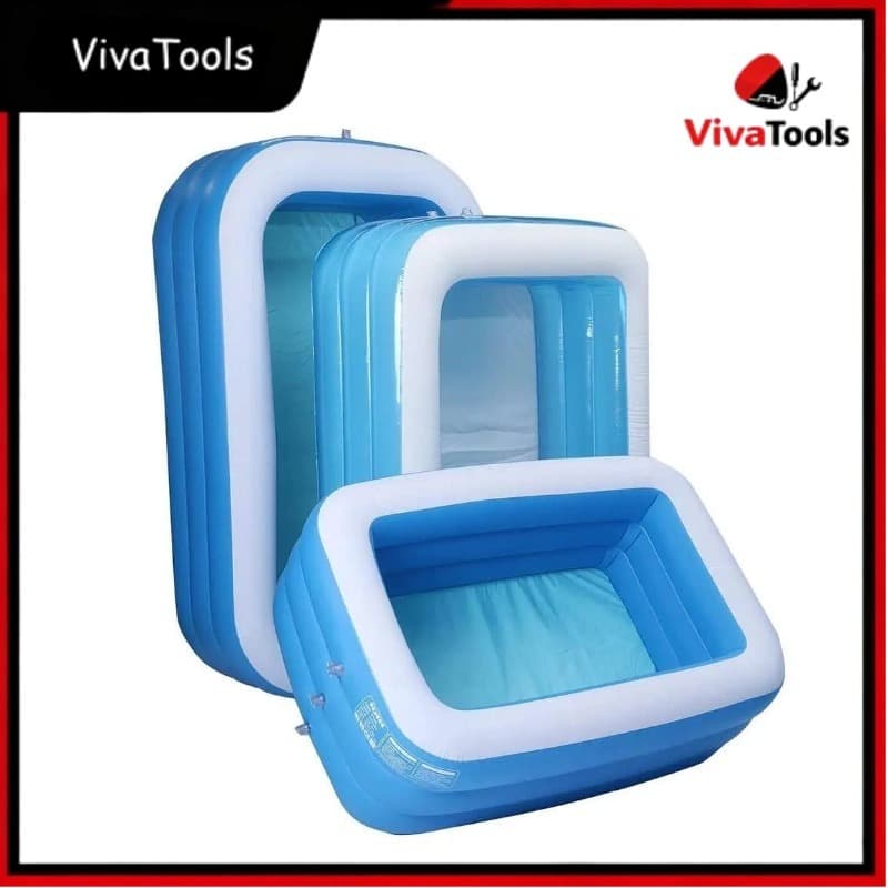 Piscina Inflável Retangular PVC Azul 180cm - Conforto e Resistência com Laterais Extra Largas