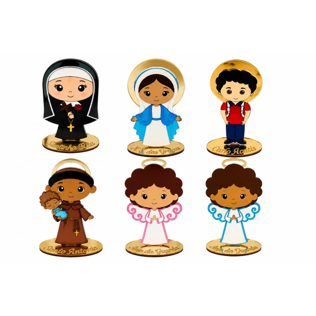 Imagem religiosa infantil carinha de criança nossa senhora graças santa rita carlo acutis anjo santo antonio