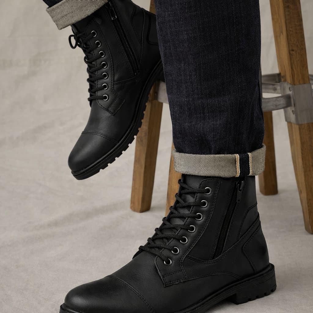Coturno Masculino Casual Confortável Trilha Adventure Bota Masculina Com Zíper Macia Original