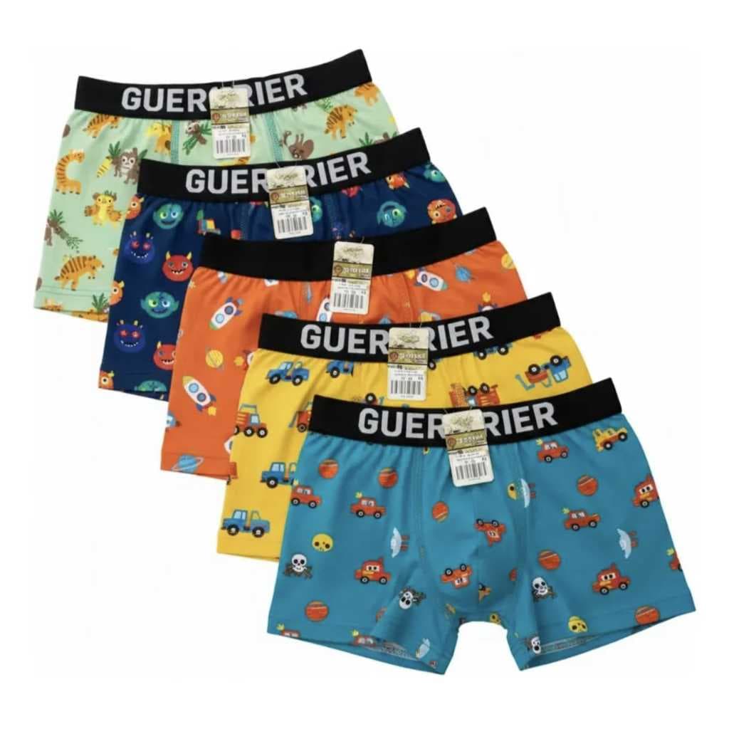 Kit 5 Cuecas Infantil Boxer Menino Qualidade Conforto Premium Promoção