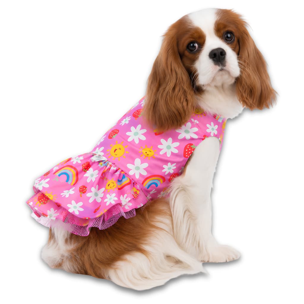 Vestido Pet com Velcro Ajustável para Cachorro Roupinha Confortável para Porte Pequeno Médio Grande