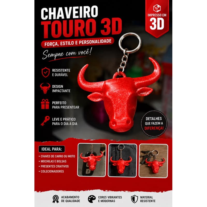 CHAVEIRO DE TOURO COM ABRIDOR DE LATA CHAVEIRO BOI ABRIDOR