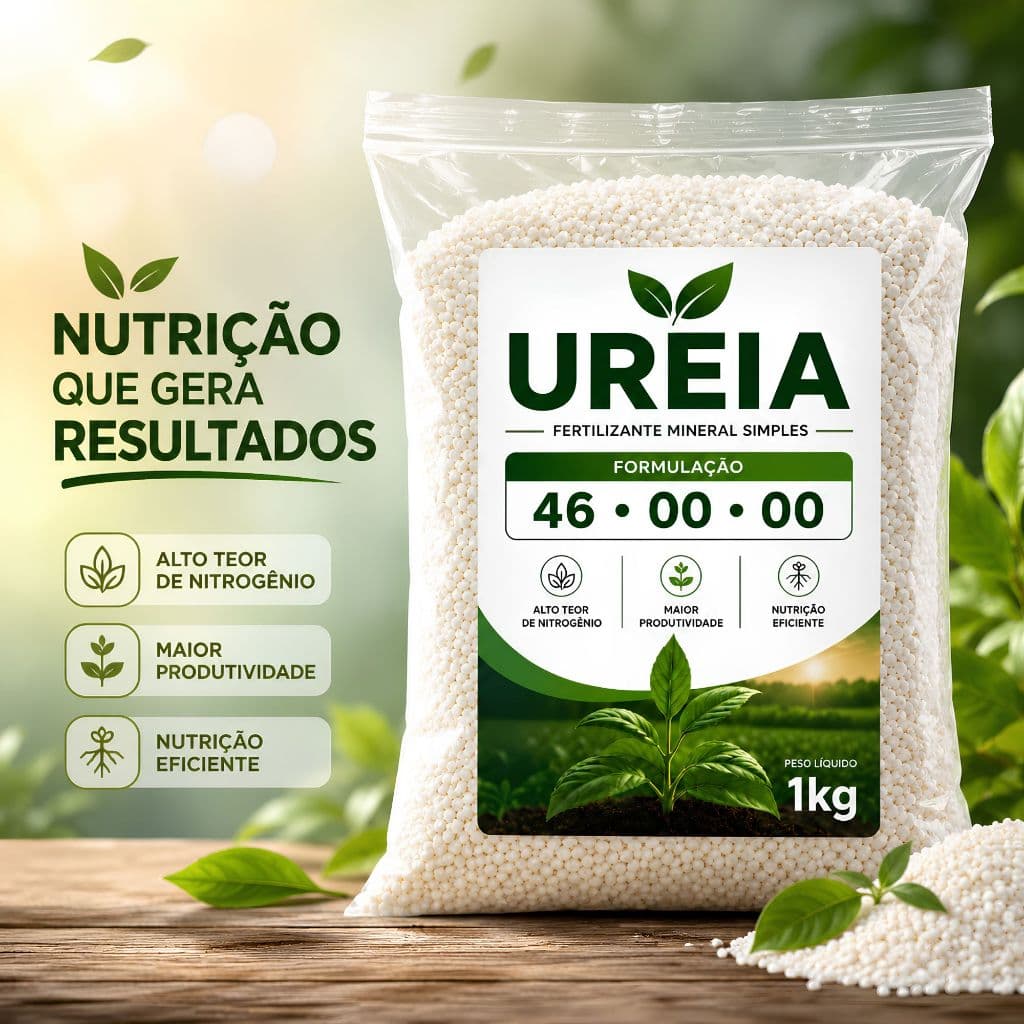 Adubo Fertilizante Ureia NPK 46 00 00 Agrícola para Gramados Plantas Hortas Crescimento Rápido