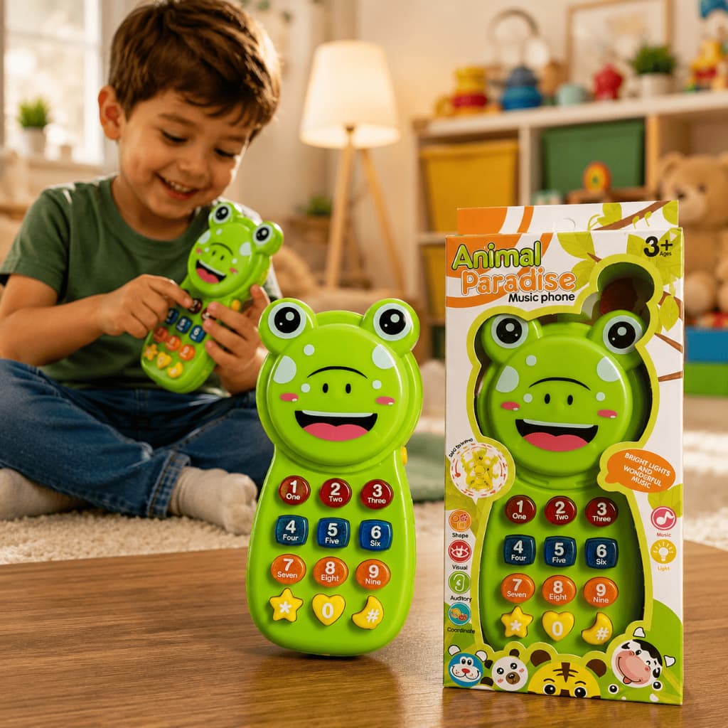 Telefone Musical Infantil Animais Educativo com Luzes e Sons – Brinquedo de Aprendizagem