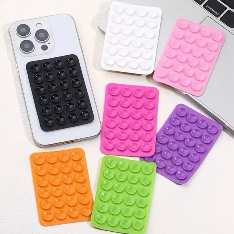 Kit de 1 ou 2 3 Suporte de Silicone Ventosas para Celular Fixação em Espelhos e Superfícies