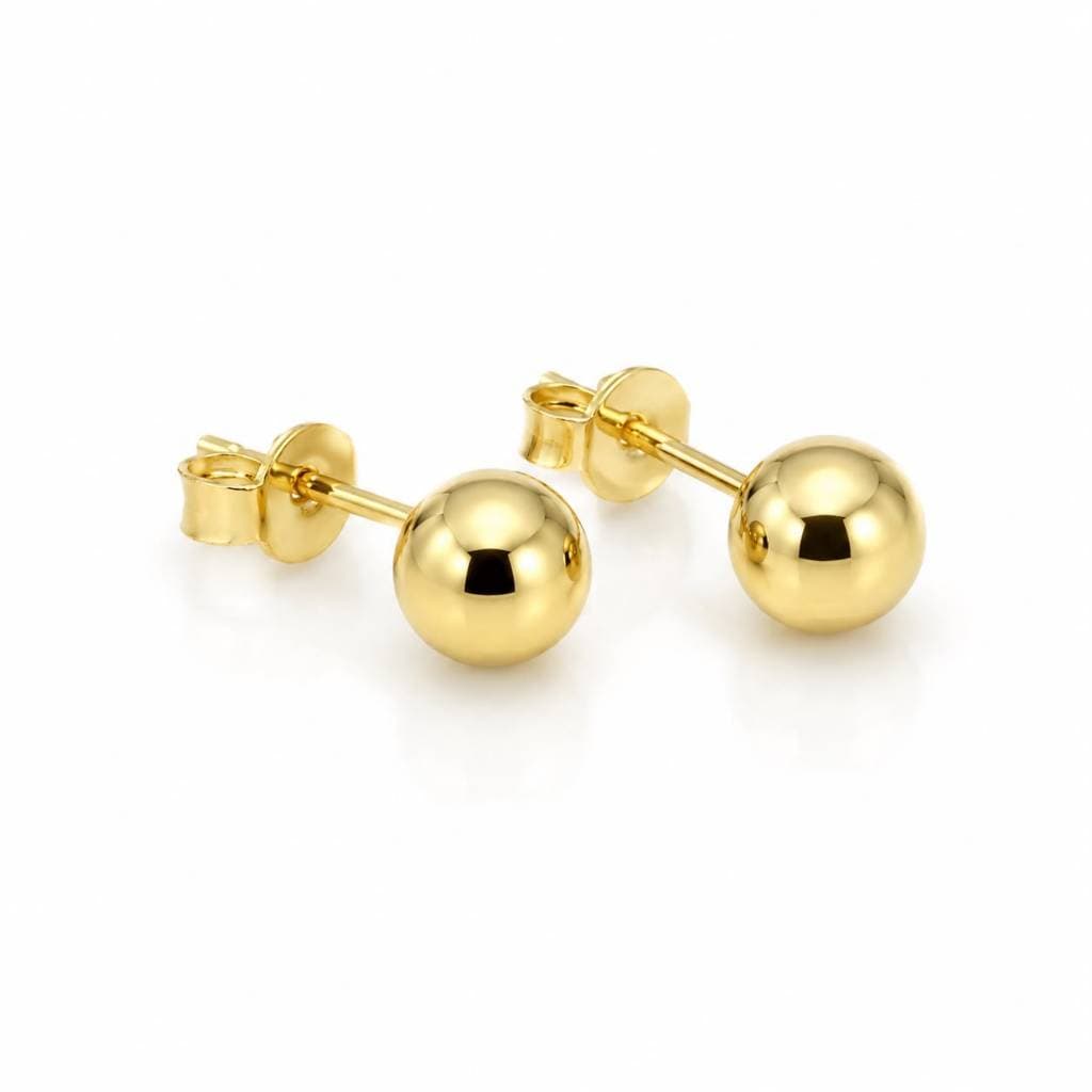 Brinco Bola Semijoia Banhada a ouro 18k 1.3cm / feminino / Delicado