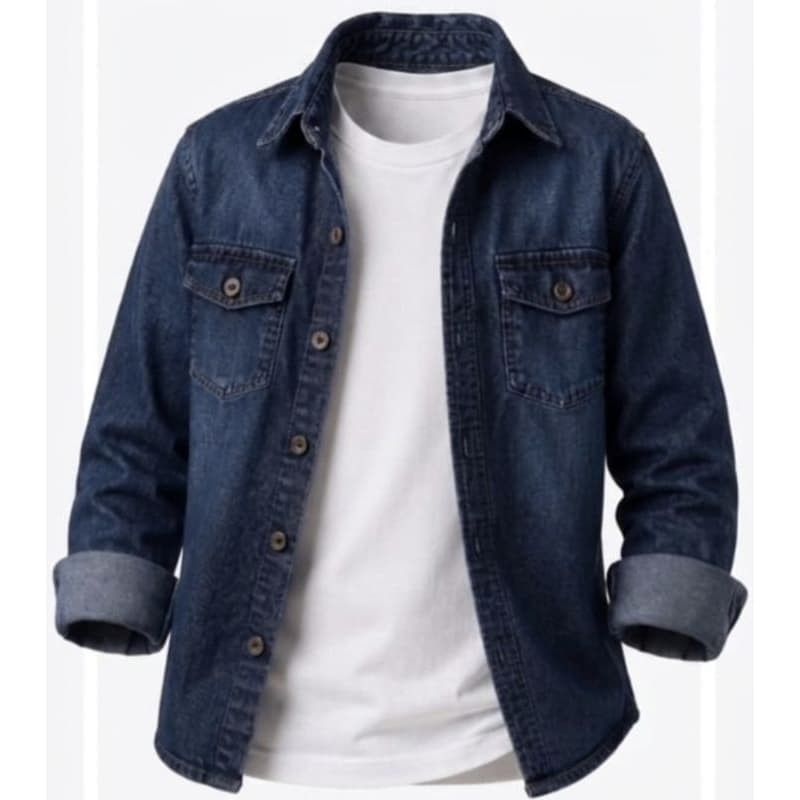 Camisa Jeans Infantil Super Estilosa Alfa 1549 Dois Bolsos